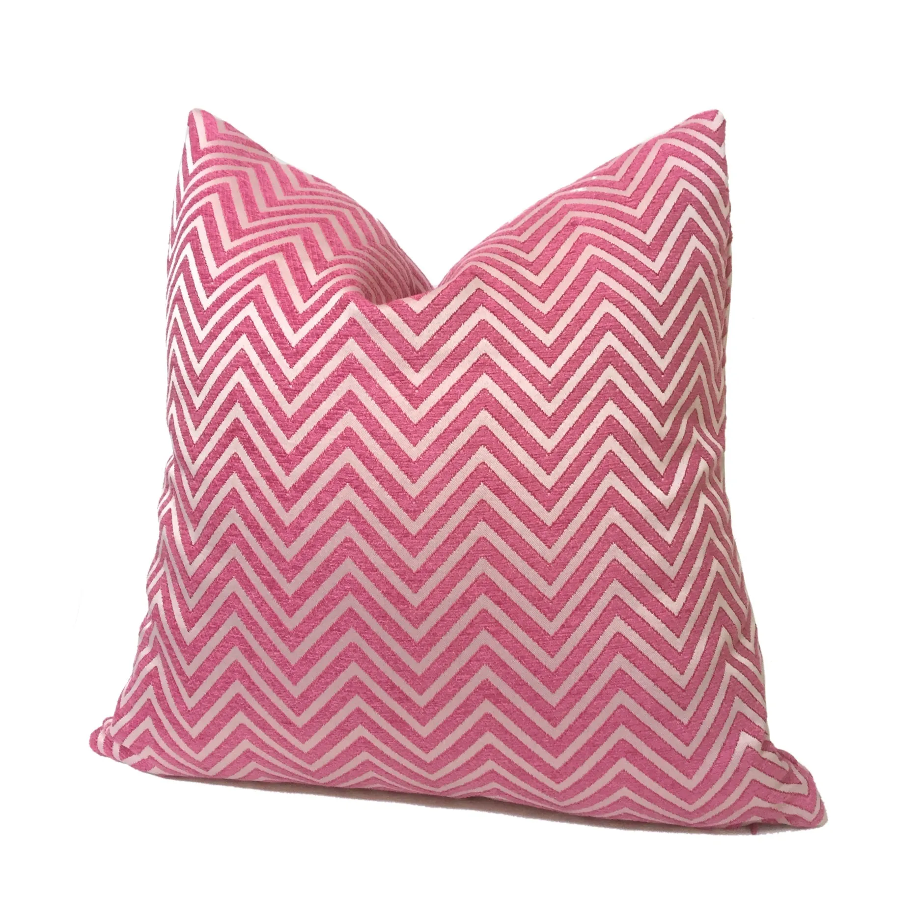 Two Tone Pink Chevron Zig Zag Upholstery Pillow Cover