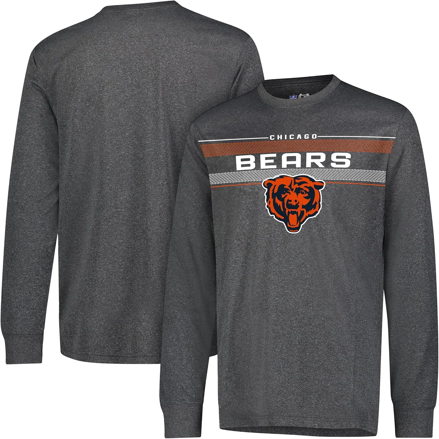 Ultra Game Men's NFL Official Super Soft Game Day Long Sleeve T-Shirt, Chicago Bears|Chicago Bears