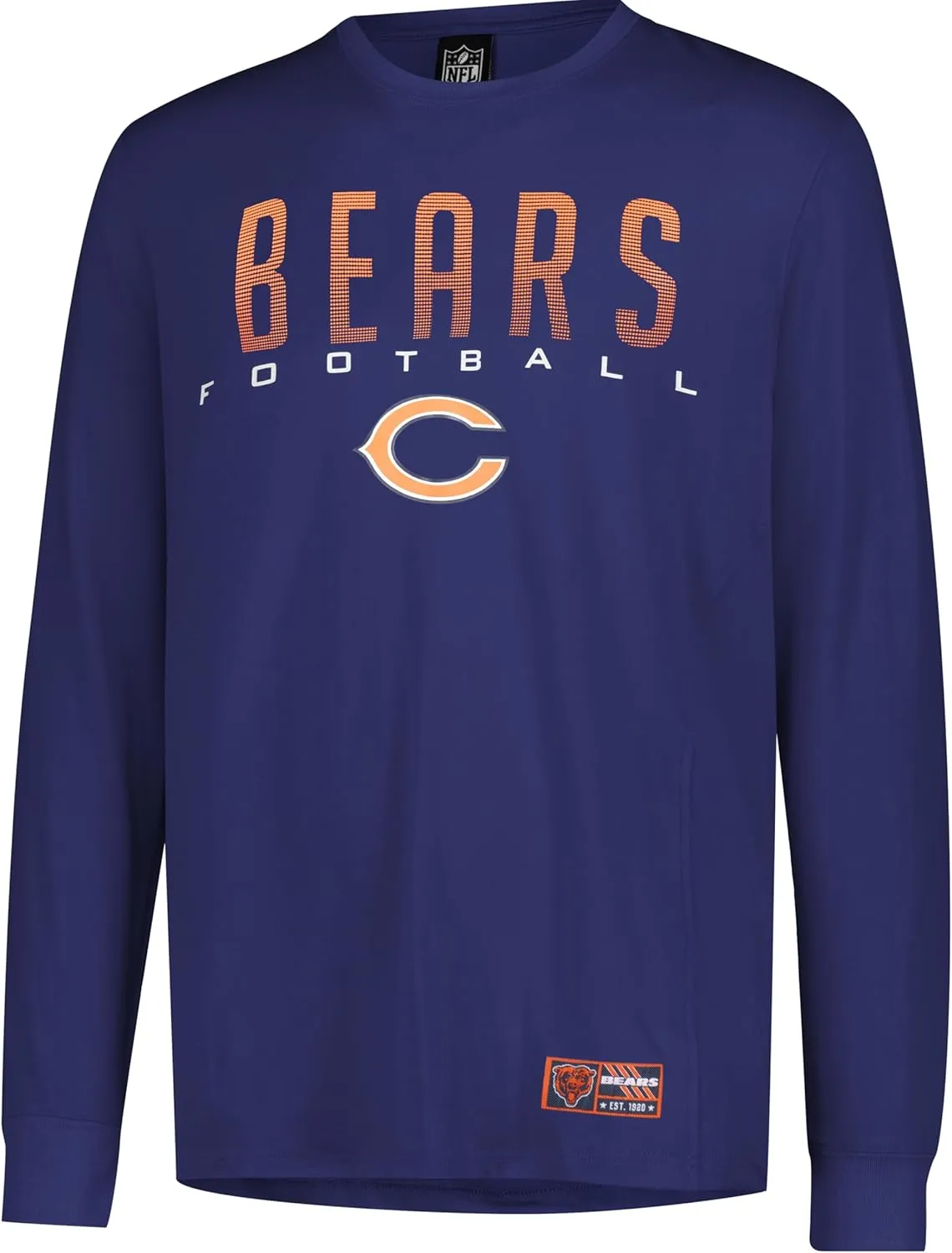 Ultra Game Men's NFL Official Super Soft Game Day Long Sleeve T-Shirt, Chicago Bears|Chicago Bears