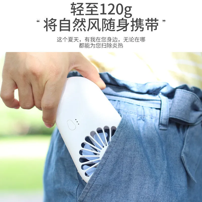 USB Mini Fan Hanging Neck Handheld Pocket Portable with Bracket