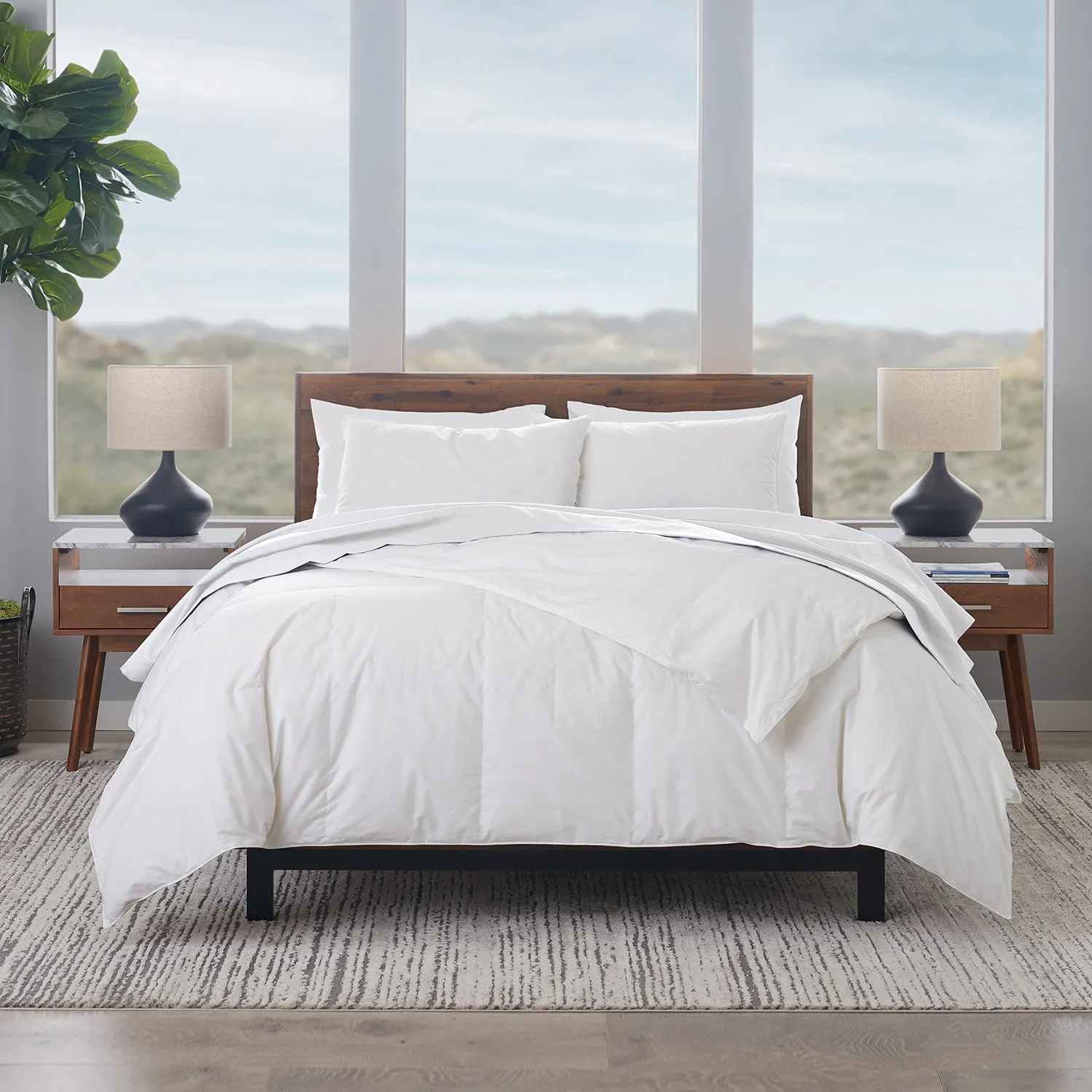 Utility Bundle | 100% RDS Comforter and 2” Loft White Goose Down Feather Bed