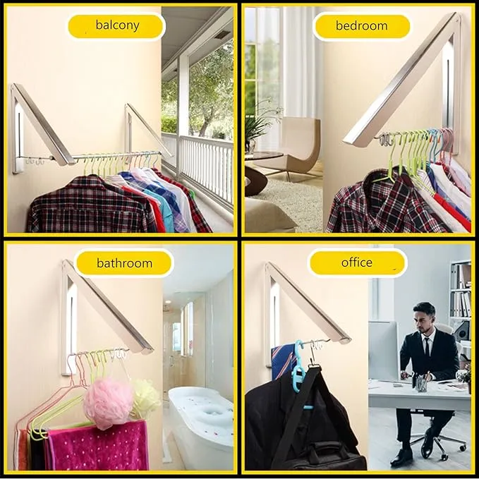 Wall Mount Retractable Clothes Rack