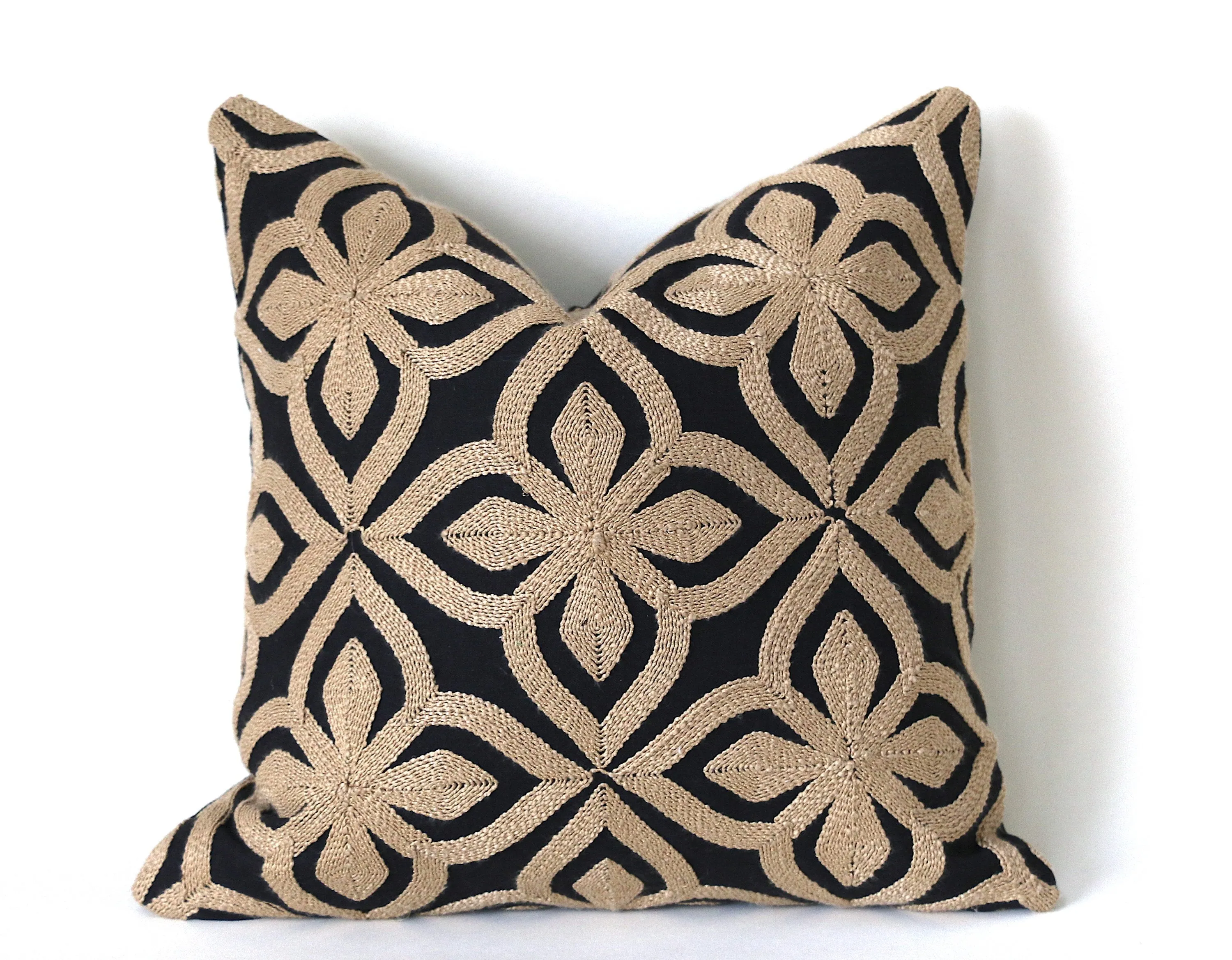 White Embroidered Pillow Cover / Beige White Cushion Cover / Tone on Tone Pillow Cover / Textured Pillow Case 12x18 12x21