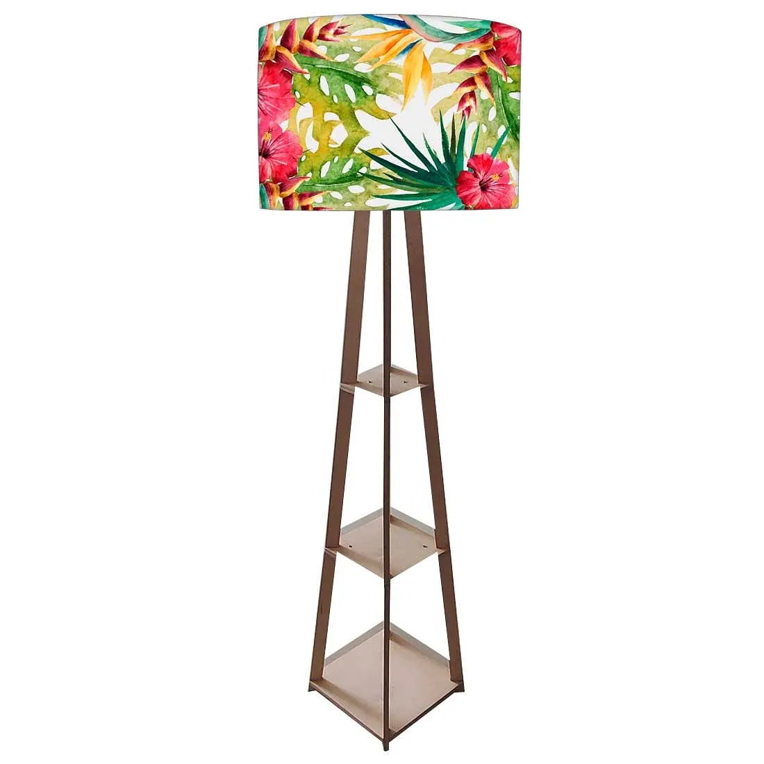 Wooden Cool Floor Lamps for Living Room - Floral