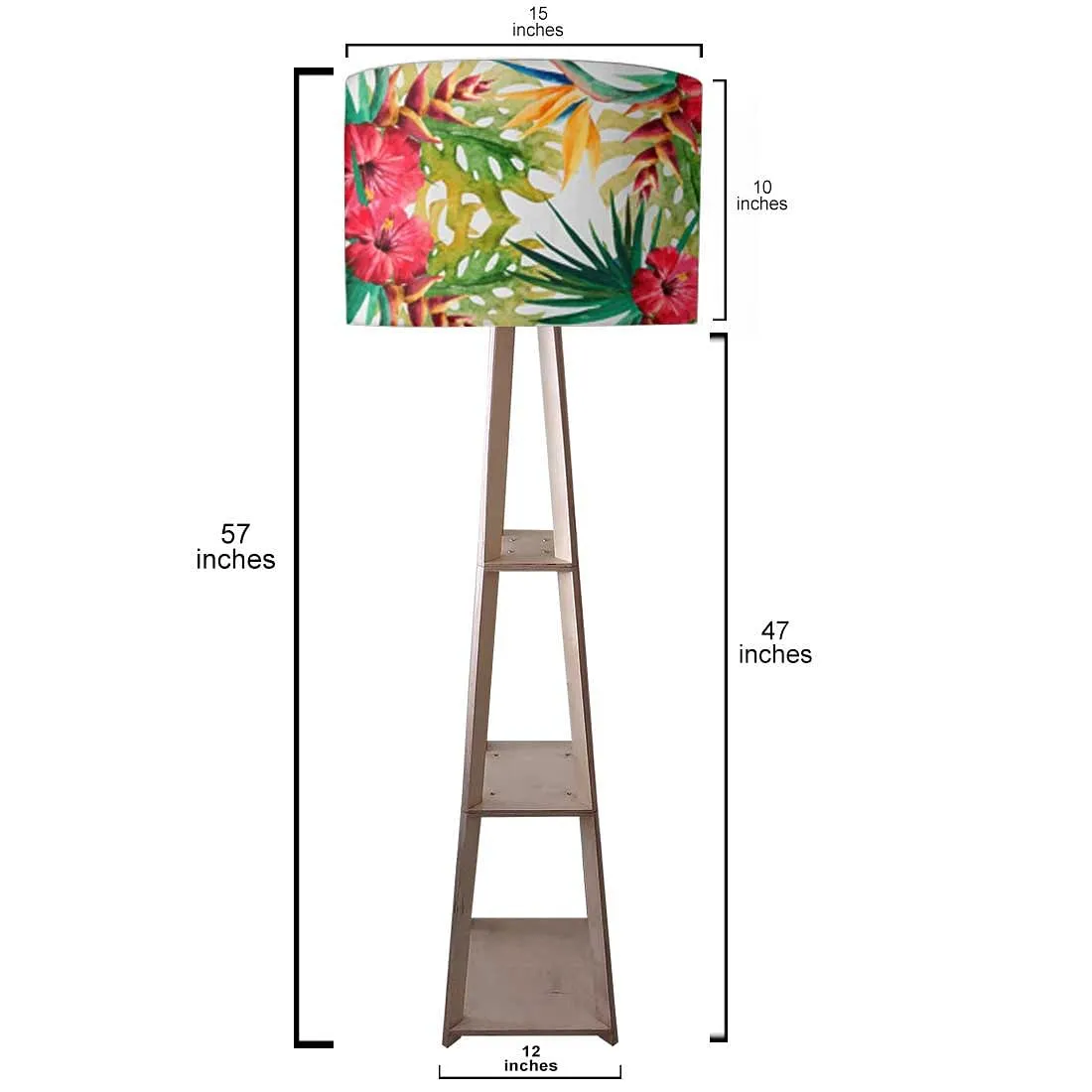 Wooden Cool Floor Lamps for Living Room - Floral