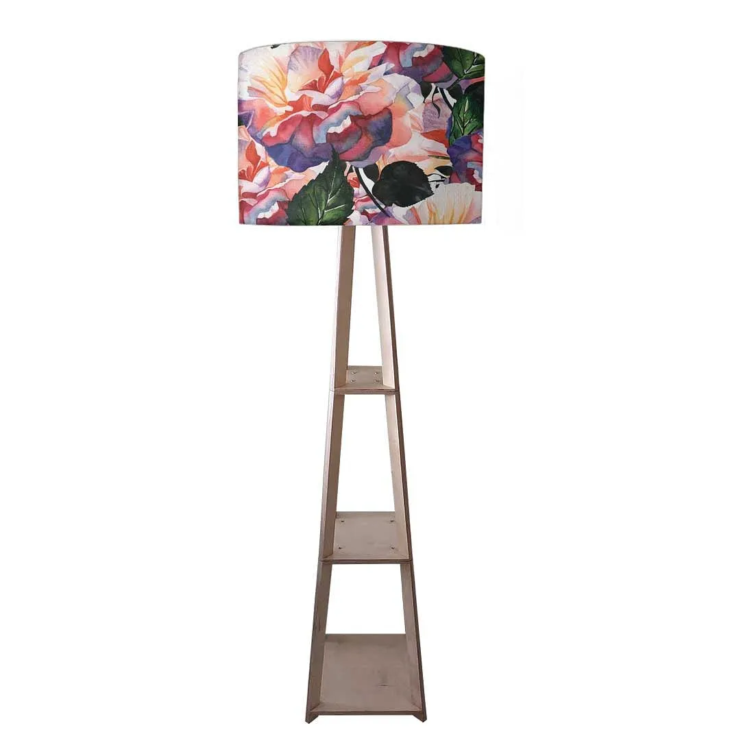 Wooden Floor Lamps Decor for Bedroom -  Flowers