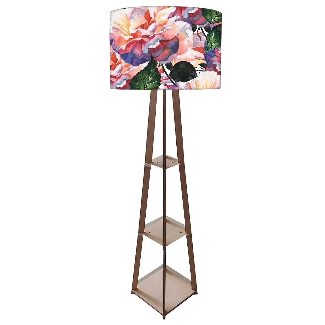 Wooden Floor Lamps Decor for Bedroom -  Flowers