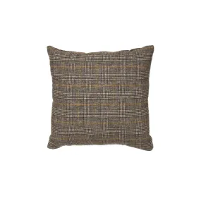 Wool Blend Gray Plaid Pillow