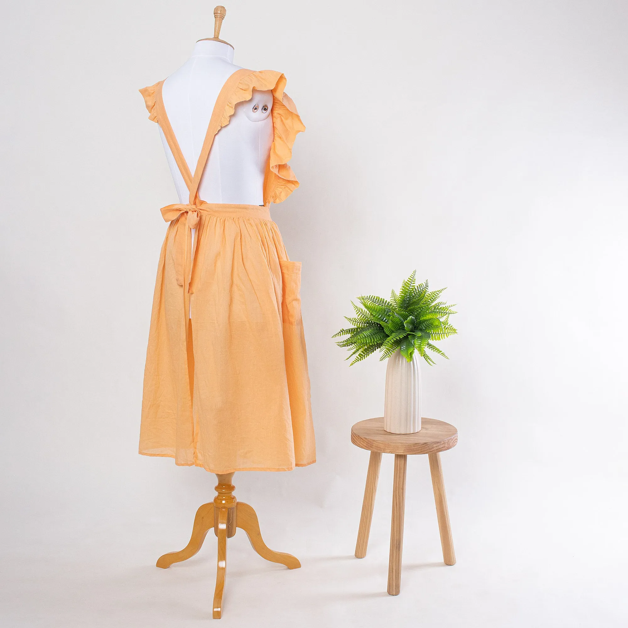 Yellow Kitchen & Gardening Cotton Apron Dress