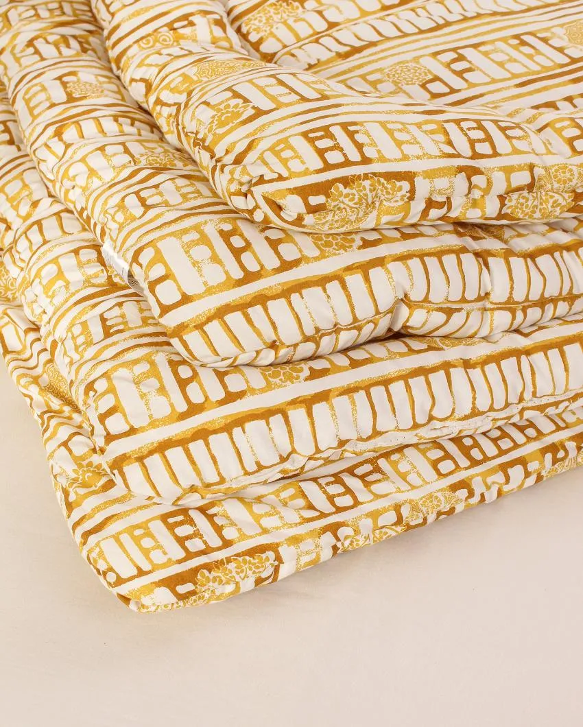 Yellow Sanchi Single Cotton Comforter | 60 x 90 inches