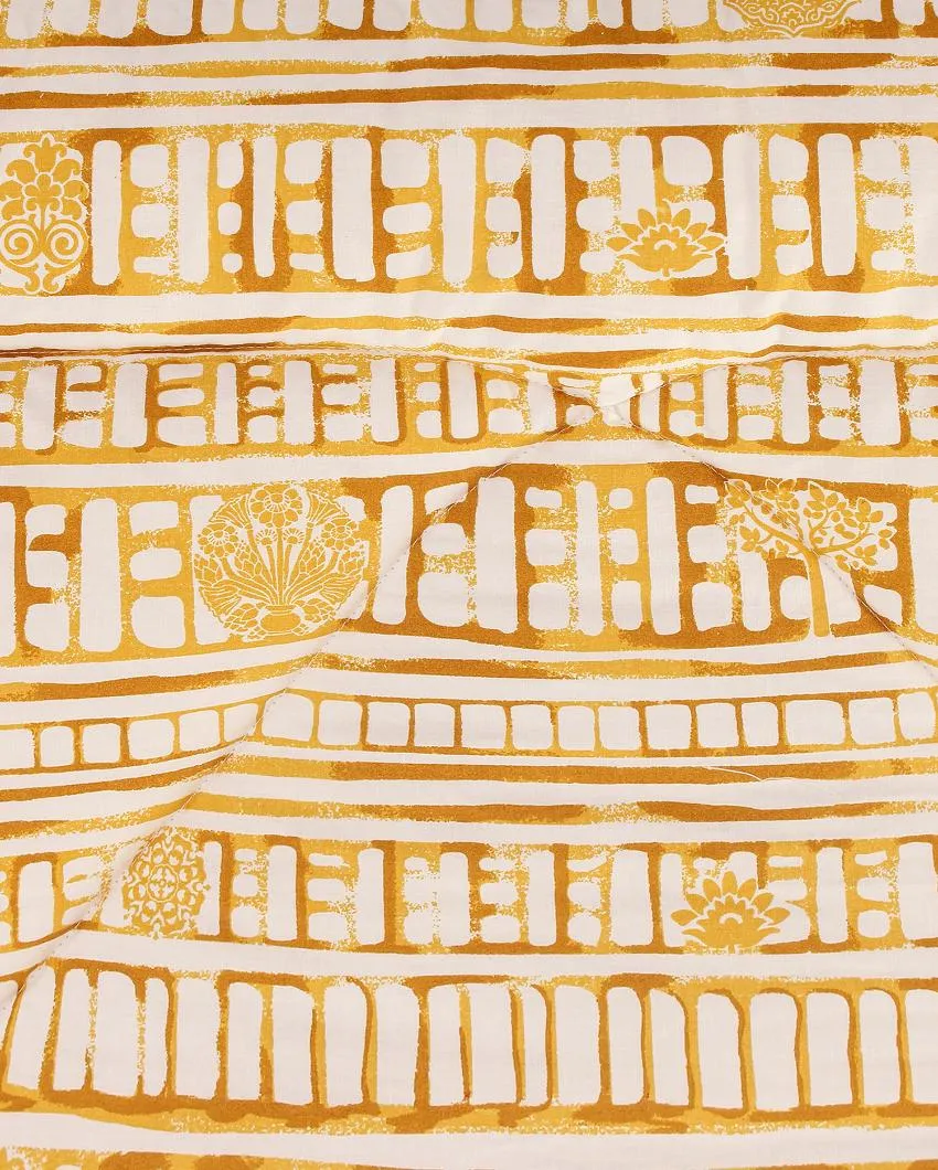 Yellow Sanchi Single Cotton Comforter | 60 x 90 inches