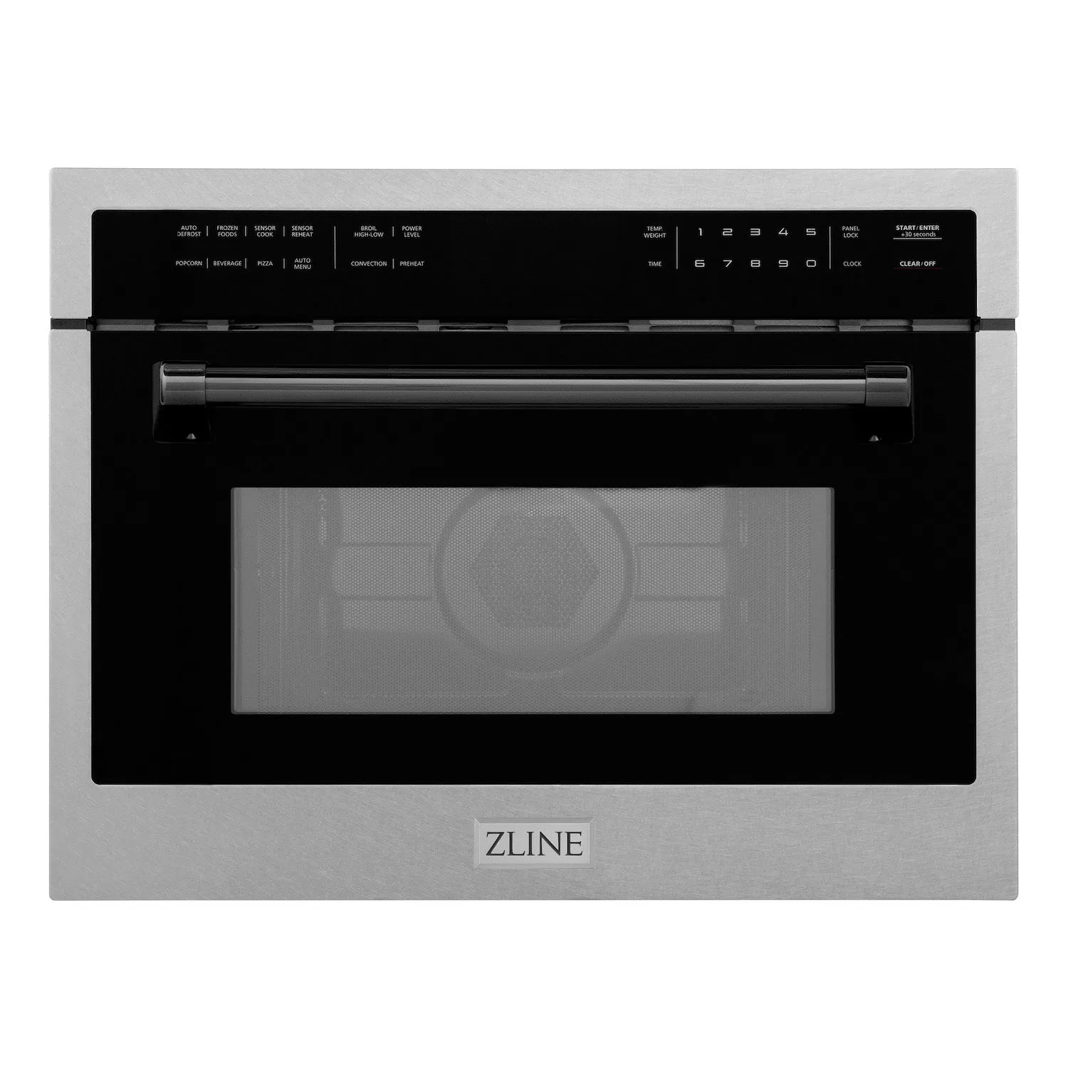 ZLINE Autograph Edition 24 in. 1.6 cu ft. Built-in Convection Microwave Oven in Fingerprint Resistant Stainless Steel with Matte Black Accents (MWOZ-24-SS-MB)