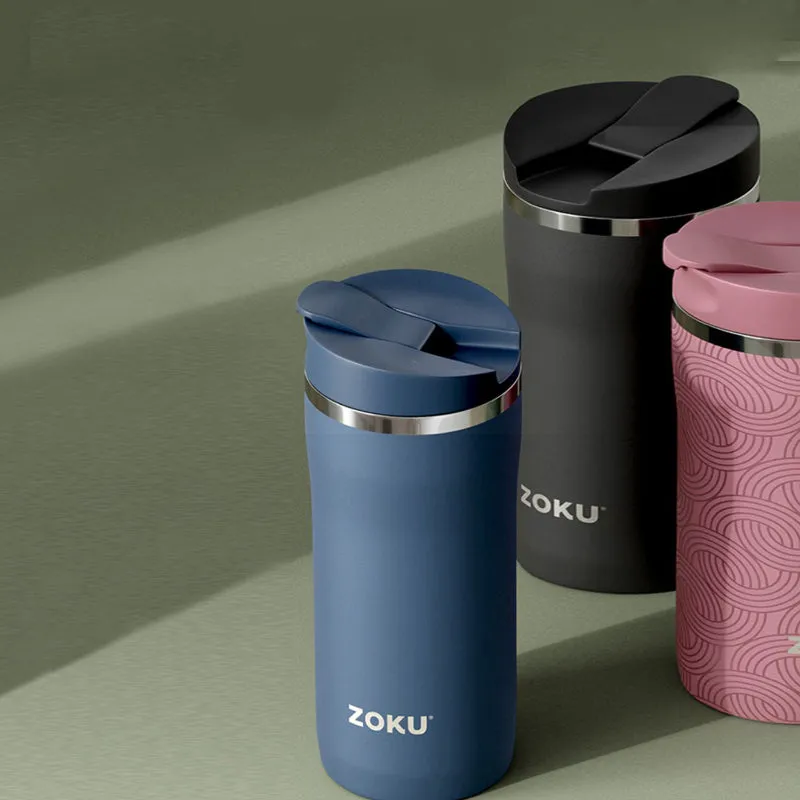 Zoku Classy Stainless Steel Travel Mug With Lid | 7.4 x 7.8 inches | Blue