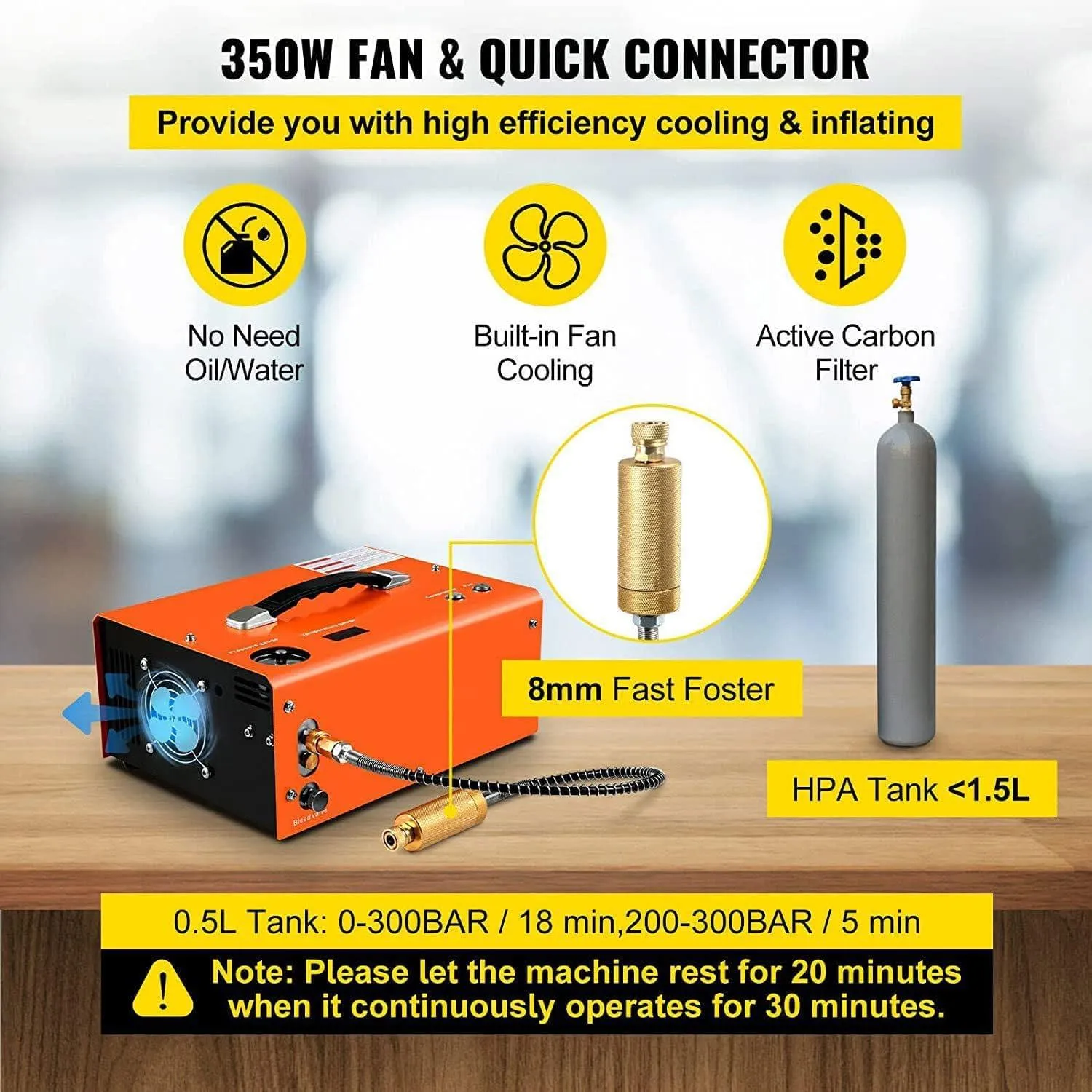 ZY® 12V / 240V COMPRESSOR (300 BAR) - AUTO SHUTOFF